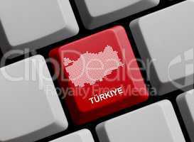 Türkiye - Umriss auf Tastatur