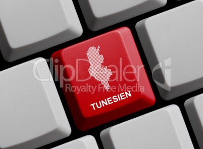 Tunesien - Umriss auf Tastatur