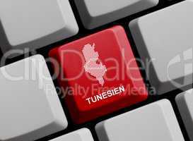 Tunesien - Umriss auf Tastatur