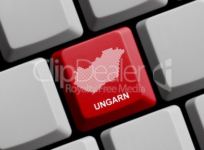Umriss von Ungarn auf Tastatur