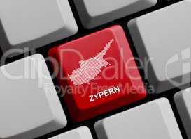 Zypern - Umriss auf Tastatur