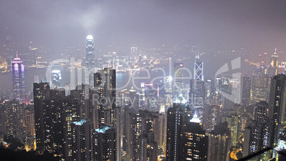skyline of Hong Kong city from Victoria peak