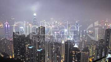 skyline of Hong Kong city from Victoria peak