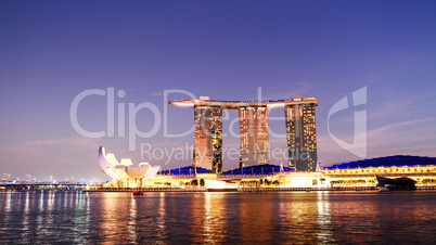 Singapore skyline at sunset