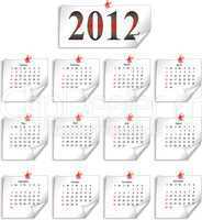 calendar 2012 on white paper