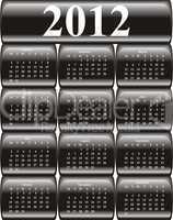 calendar 2012 on black buttons