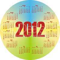 round colorful calendar 2012