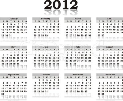 calendar 2012