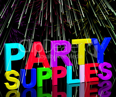 Party Supplies Words Showing Birthday Or Anniversary Celebration