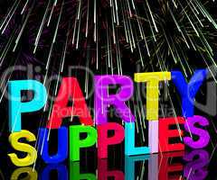 Party Supplies Words Showing Birthday Or Anniversary Celebration