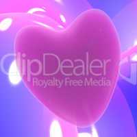 Mauve Heart On A Glowing Background Showing Love Romance And Val