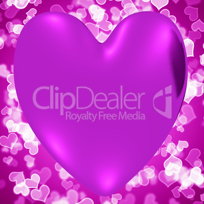 Heart With Mauve Hearts Background Showing Loving And Romance