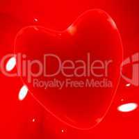 Red Heart On A Glowing Background Showing Love Romance And Valen