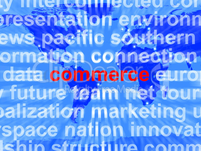 Commerce Word Showing The Business Of Buying And Selling
