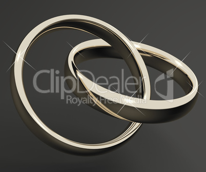 Silver Or White Gold Rings Representing Love Valentines And Roma