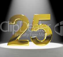 Gold 25th 3d Number Closeup Representing Anniversary Or Birthday