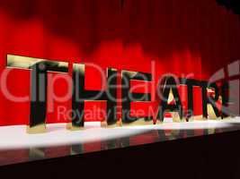 Theatre Word On Stage Representing Broadway The West End And Act