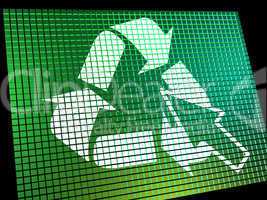 Recycle Icon Computer Screen Shows Recycling And Eco Friendly