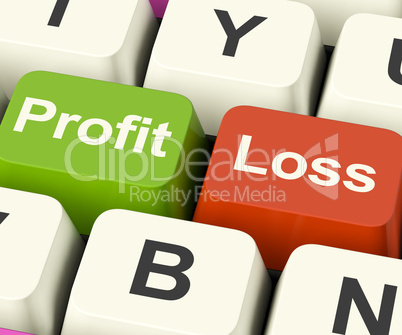 Profit Or Loss Keys Showing Returns For Internet Business