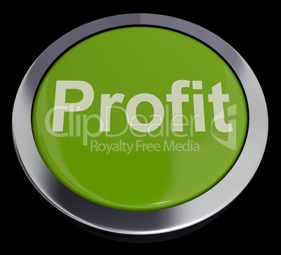 Profit Computer Button In Green Showing Earnings And Investment
