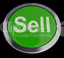 Sell Button In Green Showing Sales And Business