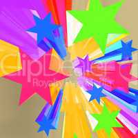 Abstract Bursting Stars Background As Colorful Dramatic Backdrop