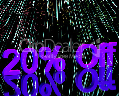 20% Off With Fireworks Showing Sale Discount Of Twenty Percent