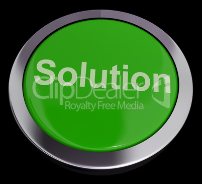 Solution Computer Button In Green Showing Success And Strategy Solution Computer Button In Green Showing Success And Strategy