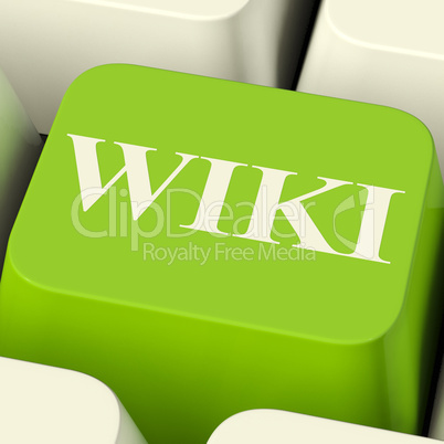 Wiki Computer Key For Online Information Or Encyclopedia