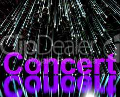 Concert Word On Stage With Firework Display