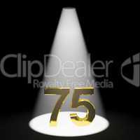 Gold 75th Or Seventy Five 3d Number Representing Anniversary Or