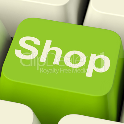 Shop Computer Key In Green For Commerce Or Retail Sales