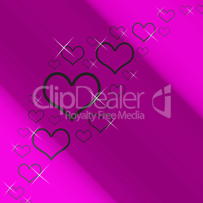 Mauve And Silver Hearts Background With Copyspace Showing Love R