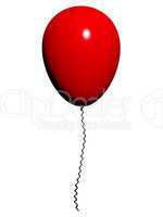 Red Balloon On White Background With Copyspace For Party Invitat