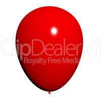 Red Balloon On White Background Has Copyspace For Party Invitati
