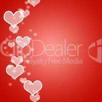Red Hearts Bokeh Background With Blank Copyspace Showing Love An