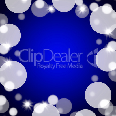 Blue Bokeh Background With Blank Copy Space And Full Border