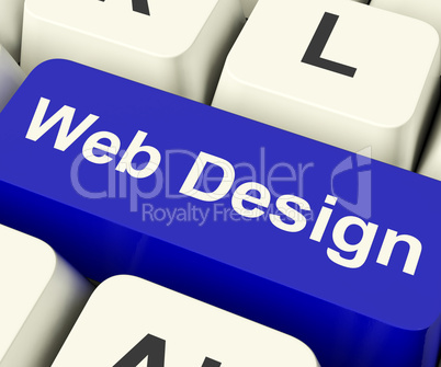 Web Design Computer Key Showing Internet Or Online Graphic Desig
