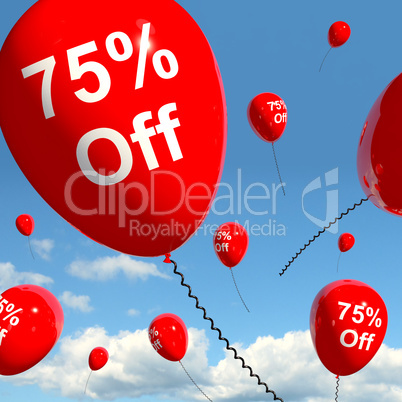 Balloon With 75% Off Showing Sale Discount Of Seventy Five Perce