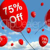 Balloon With 75% Off Showing Sale Discount Of Seventy Five Perce
