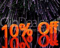10% Off With Fireworks Showing Sale Discount Of Ten Percent