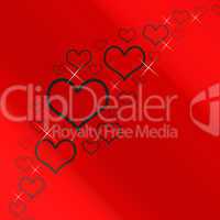 Red And Silver Hearts Background With Copyspace Showing Love Rom