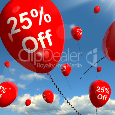 Balloon With 25% Off Showing Sale Discount Of Twenty Five Percen