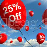 Balloon With 25% Off Showing Sale Discount Of Twenty Five Percen