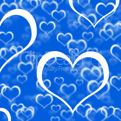 Blue Hearts Background Showing Romance Love And Valentines