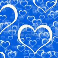 Blue Hearts Background Showing Romance Love And Valentines