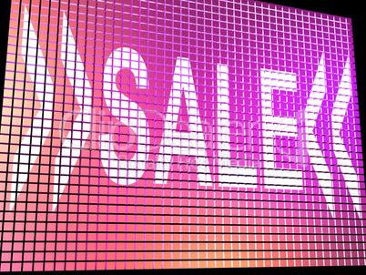 Sale Monitor Showing Promotion Discount And Reduction Online