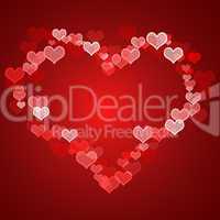Red Hearts Background With Copy Space Showing Love Romance And V