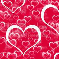 Red Hearts Background Showing Love Romance And Valentines