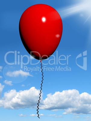 Red Balloon In The Sky For Celebration Or Party